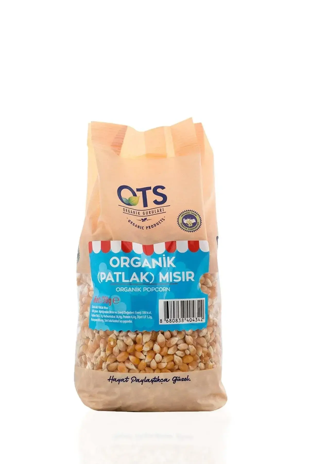 Ots Organik Popcorn (Patlak Mısır) 750 gr