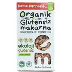 Ekoloji Market Organik Glutensiz Vegan Kırmızı Mercimekli Burgu Makarna 200gr